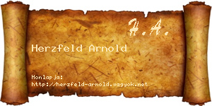 Herzfeld Arnold névjegykártya